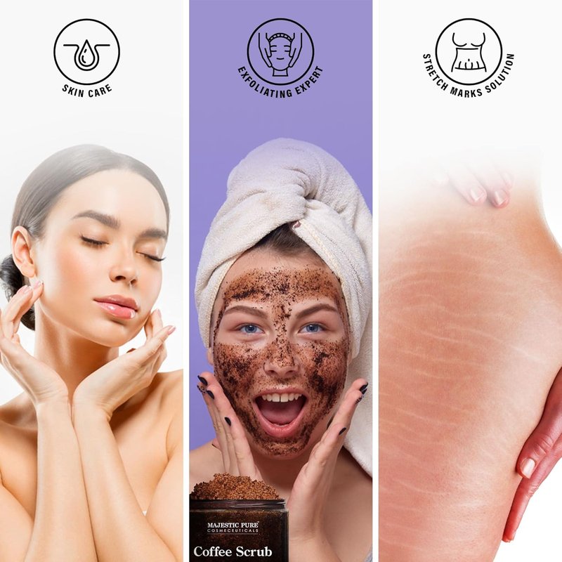 Arabica Coffee Scrub - Natural Exfoliating Body Scrub for Stretch Marks, Acne, Eczema & More | 10 Ounces