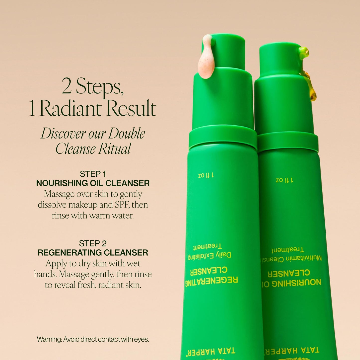 Tata Harper Nourishing Oil Cleanser, Gentle Makeup Removing Cleanser, Cleansing Oil, Natural Skincare, Mini Travel Size, 30ml
