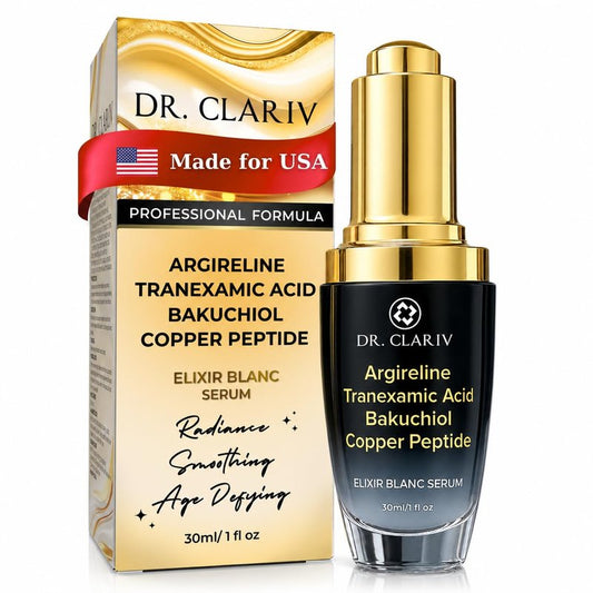 DR. CLARIV Argireline Peptide Serum with Tranexamic Acid, Bakuchiol & Copper Peptide, Daily Face Serum for Fine Lines, Firm Feel, Smooth Texture & Hydration, Lightweight Anti Aging Serum, 1 Fl Oz