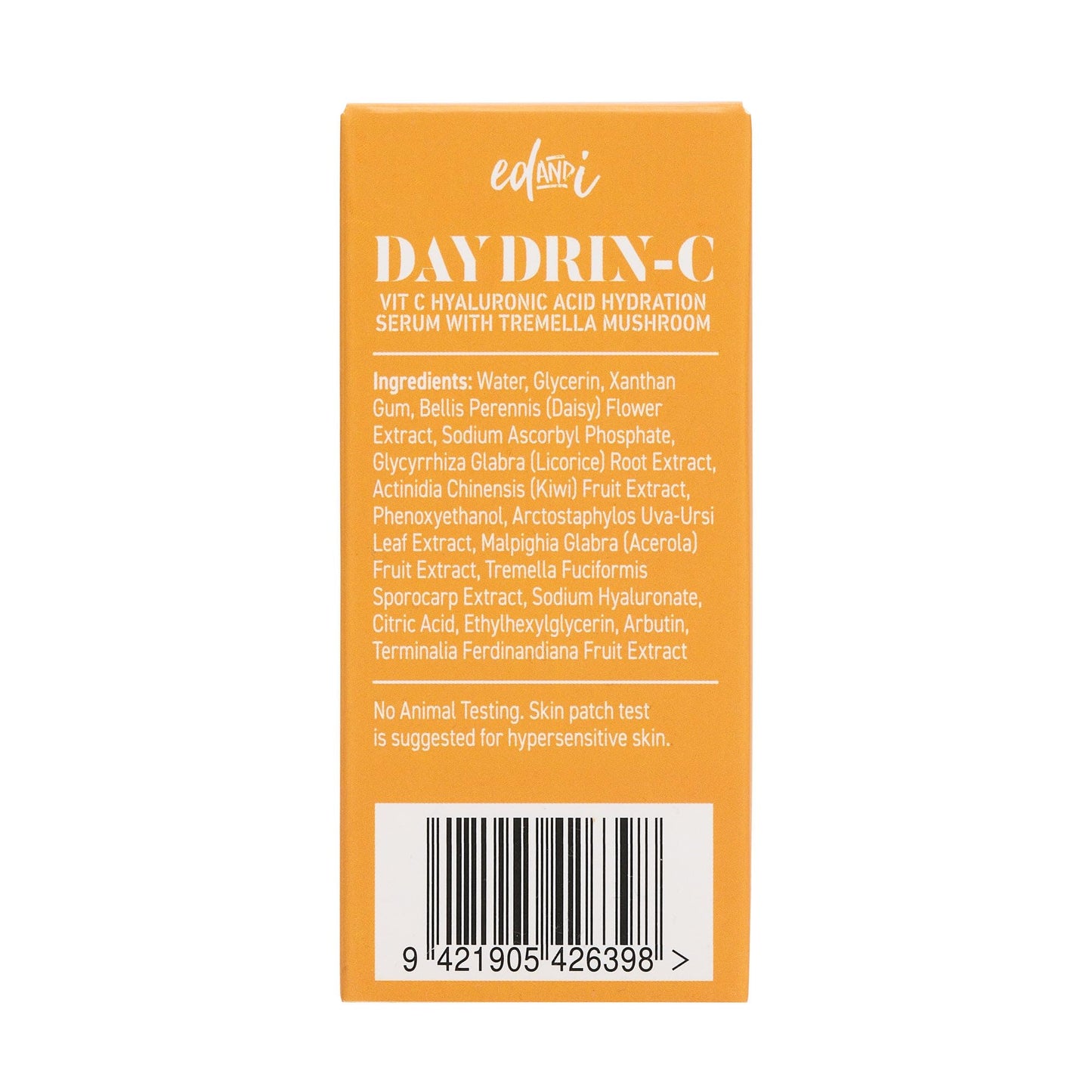 edandi DAY DRIN-C 2 in 1 Face Hydration Serum with Vitamin C and Hyaluronic Acid, Moisturizing, Plumping, & Smoothing the Appearance of Fine Lines, 1.01 oz