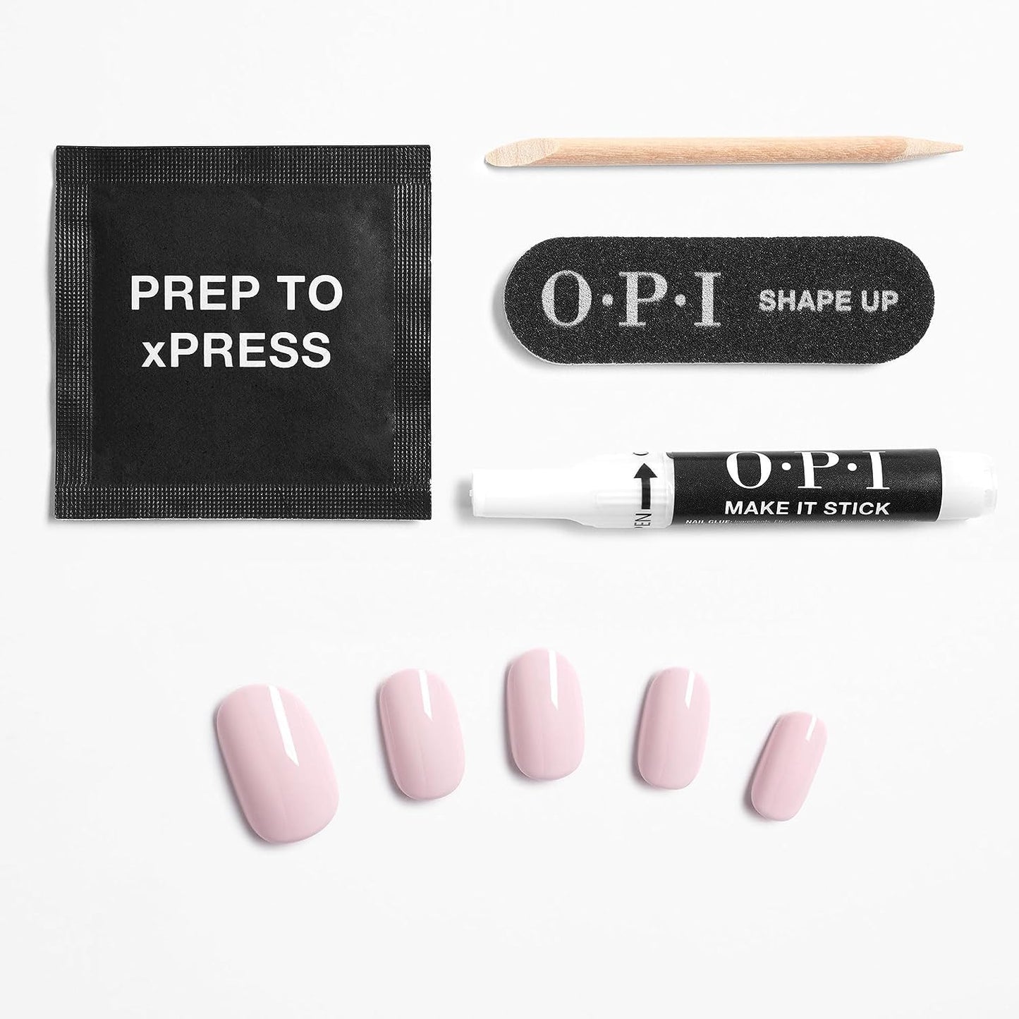 Bundle of OPI xPress/On Press On Nails, With Nail Glue, Short Neutral Nails, Don't Bossa Nova Me Around + OPI Repair Mode Bond Building Nail Serum, Clear, 0.3 fl oz