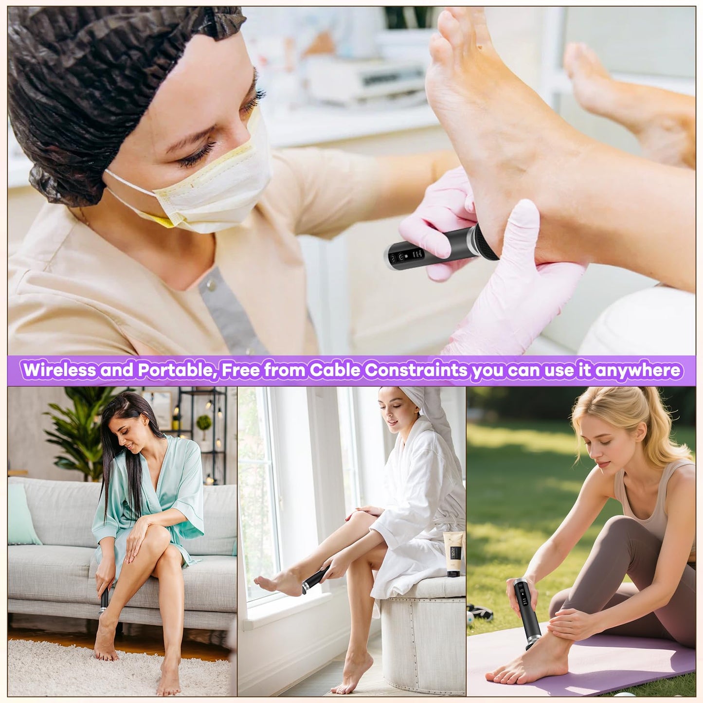 Electric Foot Callus Remover with Nano-Glass Head, Rechargeable Electric Foot File with Upgraded Powerful Metal Gear Motor, Premium Aluminum Cordless Callus Remover for Feet, Gifts for Men Women