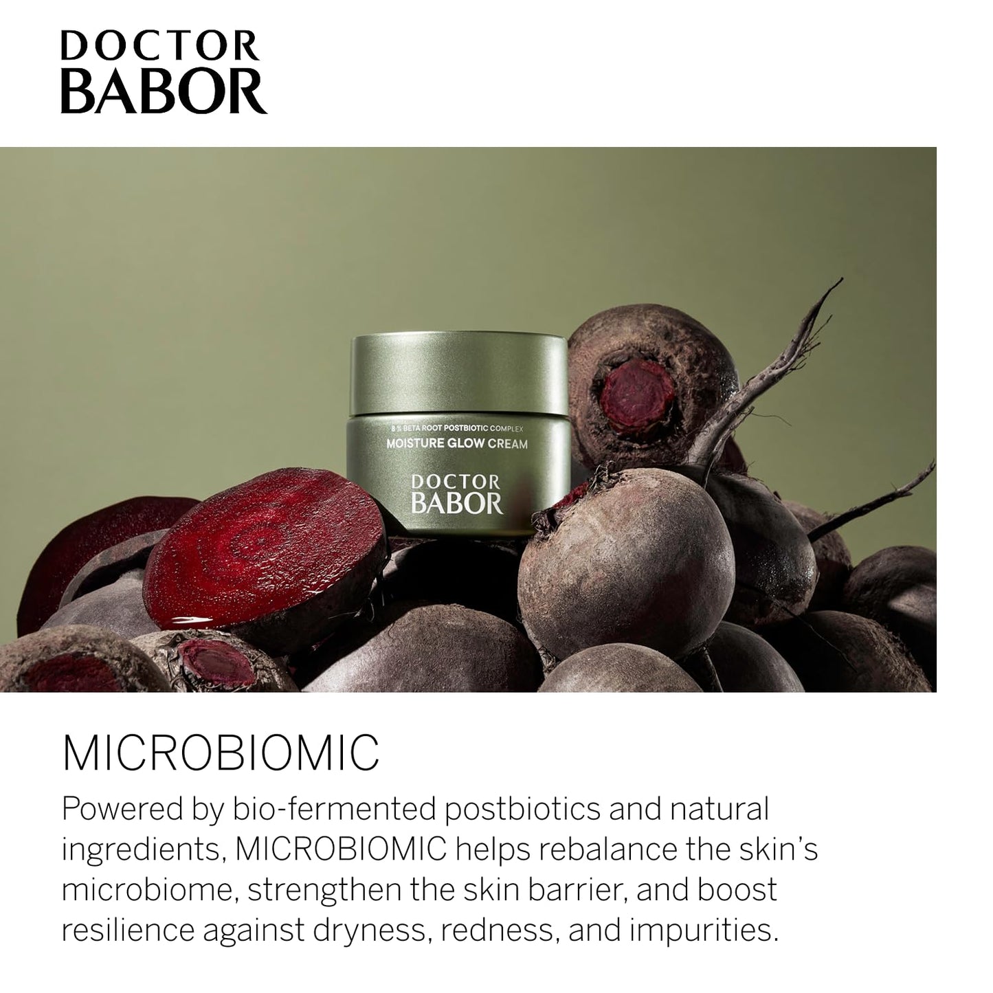 BABOR Microbiomic Moisture Glow Cream, Lightweight Daily Moisturizer with Light-Reflecting Pigments, Instant Glow and Hydration, Prebiotics & Probiotics Facial Cream, Radiant Even Complexion, 1.7 oz