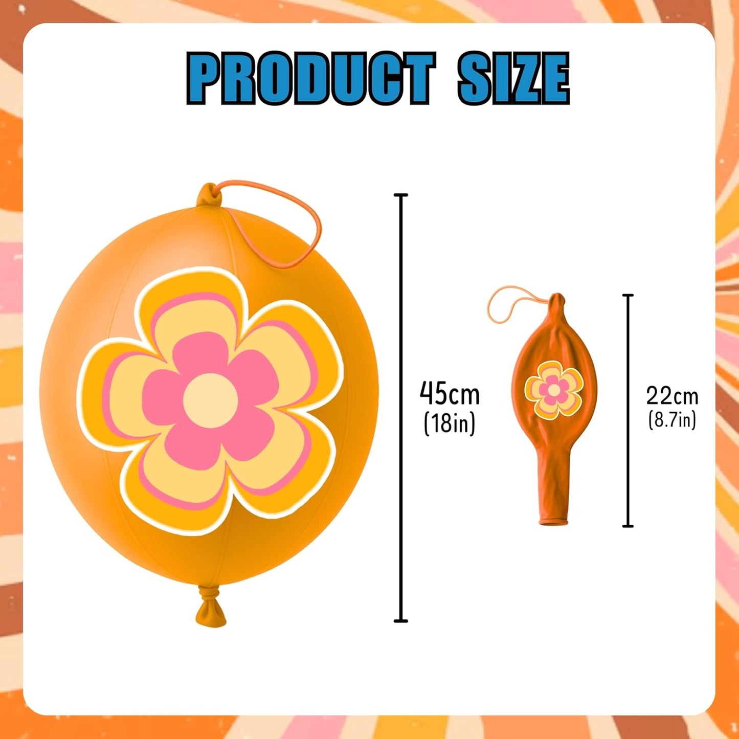 Groovy Party Favors - 72 PCS Set with 48 Pre-Cut Temporary Tattoos & 24 Punch Balloons | Birthday Decorations & Goodie Bag Fillers