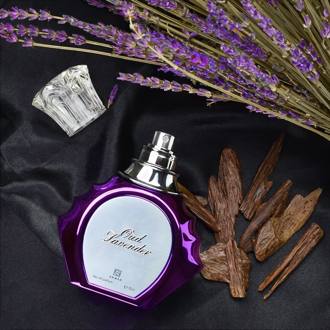 AHMED Oudh Lavender 75 ML EDP Oriental Fragrance for Men and Women with Bold, Fresh, Luxurious and Sensual Versatile Oudh Leather Perfume Accords by Al Maghribi Arabian Perfumes Dubai