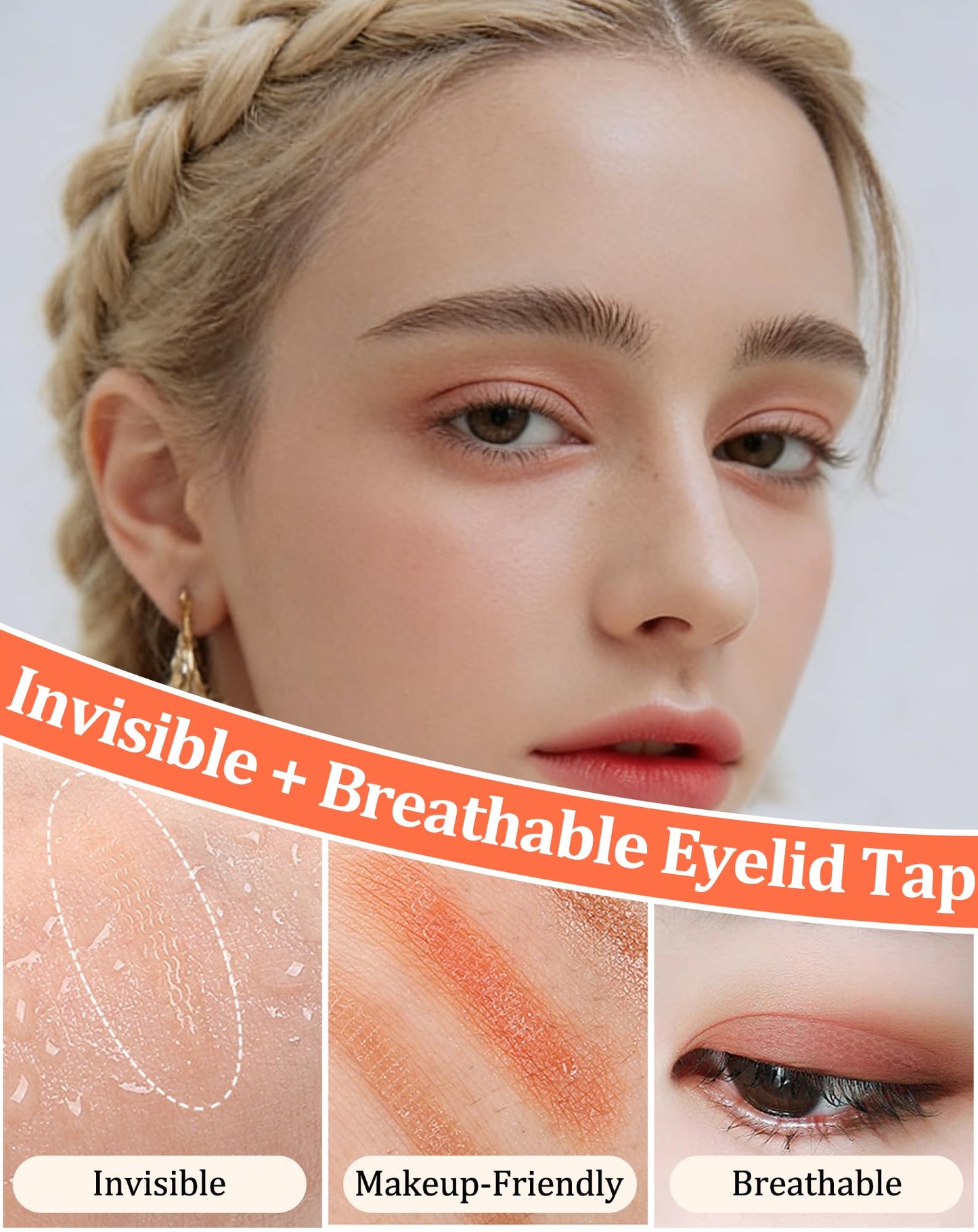 EclatPopu Invisible Double Eyelid Tape - 1168 Pcs Eye Lid Strips Lifter for Hooded Eyes - XY+SD+ZM+DZ+ZL