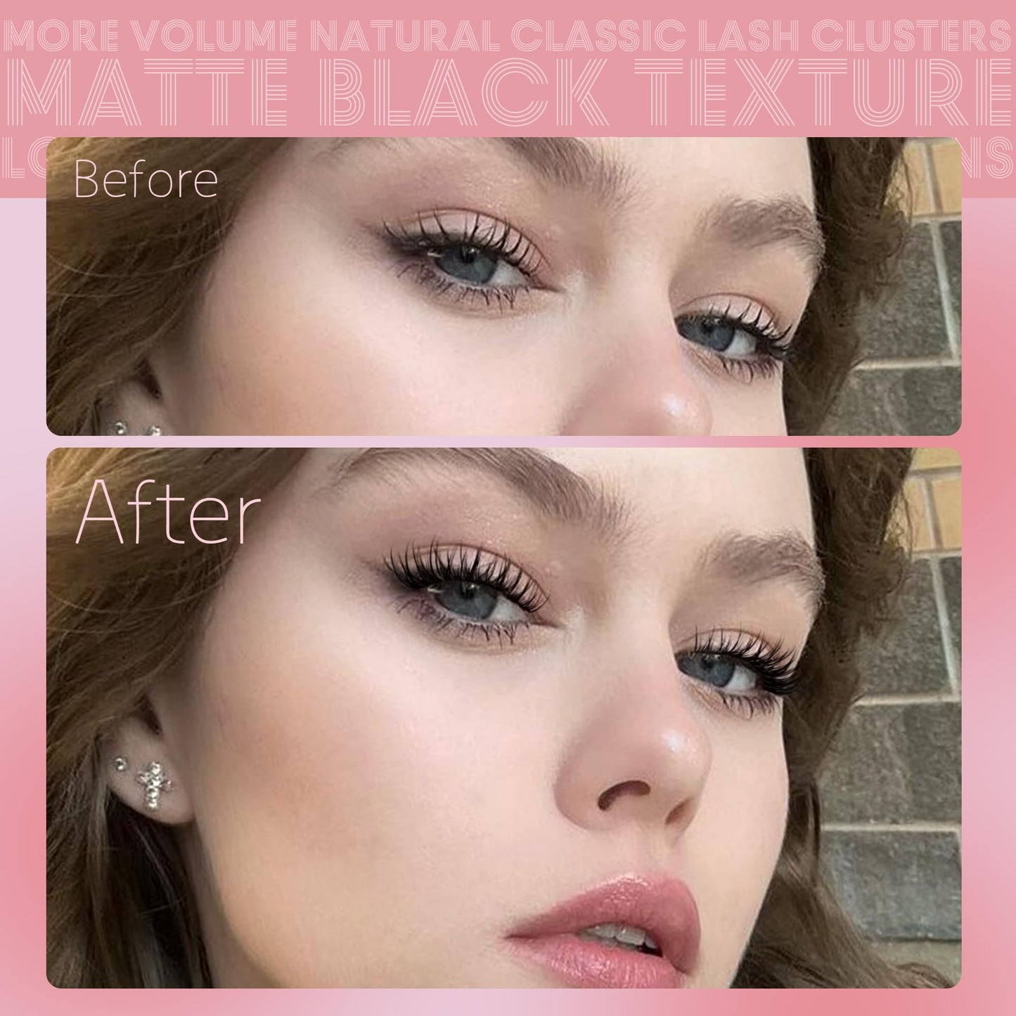 Natural Lash Clusters Wispy Cluster Eyelash Extensions 9-12MM Volume Individual Lashes 132Pcs CC Curl Classic Eyelash Clusters Soft Lash Extensions Easy to Apply for Beginners by JIMIRE