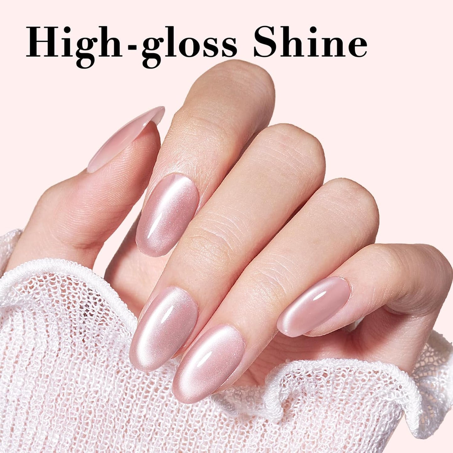 Cat Eye Nail Polish - Quick Dry Nude Glitter Lacquer | Salon-Quality Shine for Women & Girls