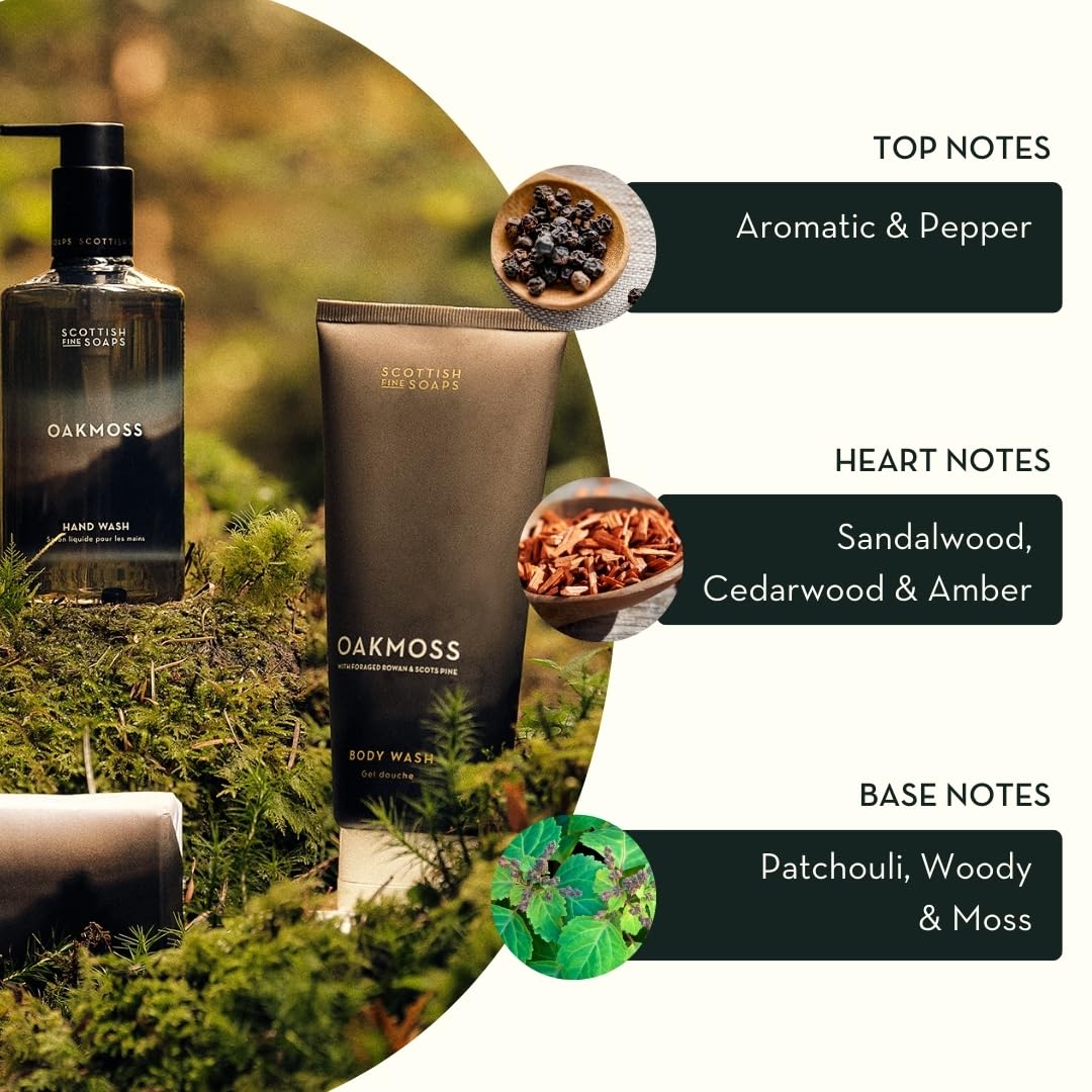 Scottish Fine Soaps Oakmoss Hand Wash Refill 1.2L – Eco-Friendly Refill Pouch with Panthenol and Oakmoss Extract