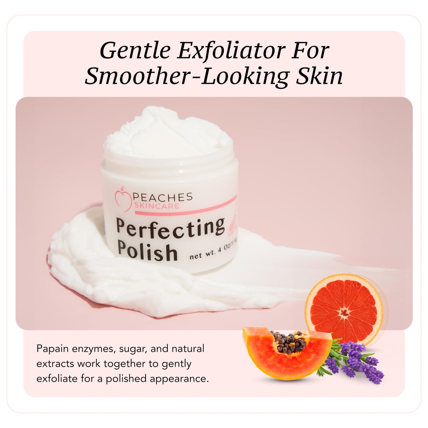 Vegan Exfoliating Scrub – Gentle Face Exfoliator for Delicate Skin with Sugar, Lavender, and Arnica Montana – Helps Improve Skin Texture and Clarity – Perfecting Polish (4 oz)