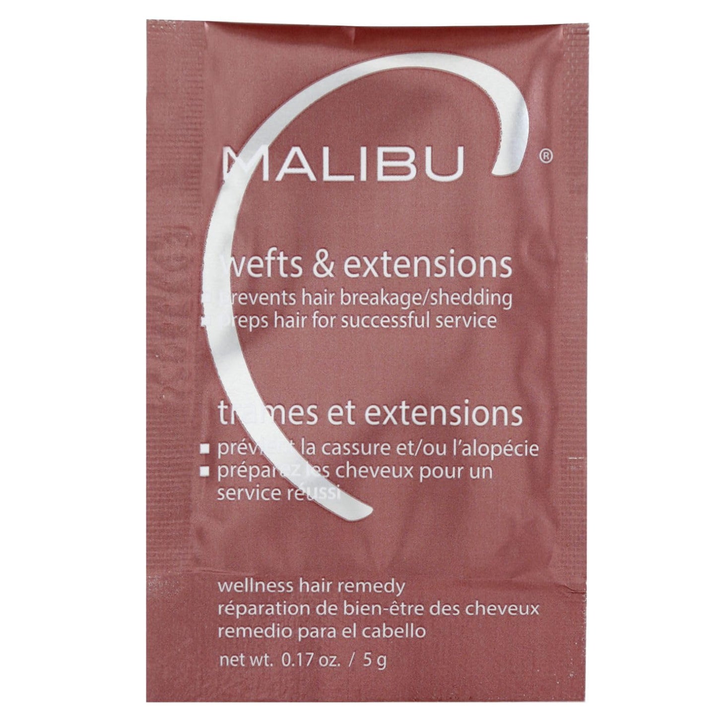 Malibu C Wefts & Extensions Wellness Hair Remedy (1 Packet) - Removes Build Up + Prevents Hair Breakage - Prepares Natural Hair for Hair Extension Application