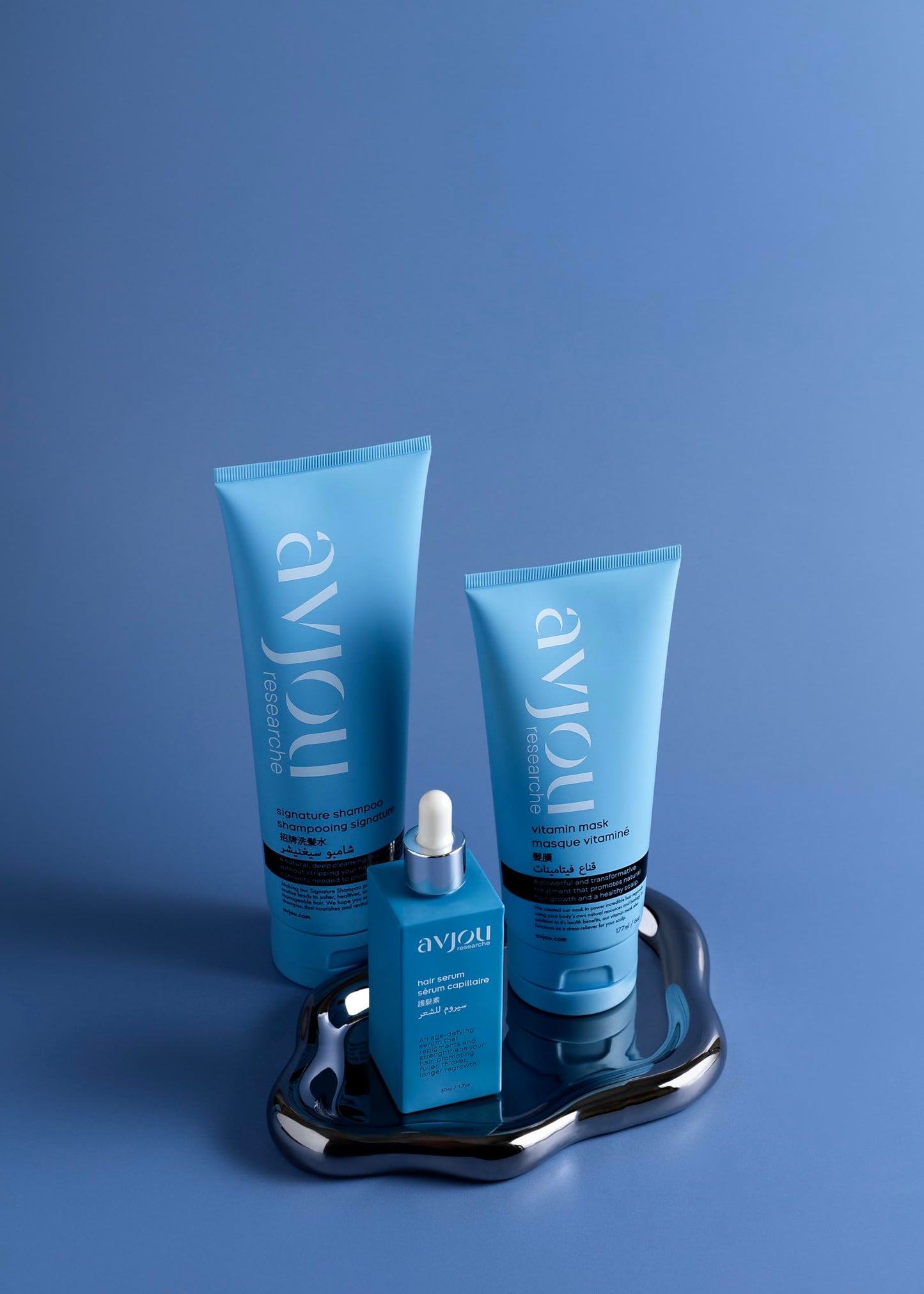 Avjou Researche Signature Bundle - Signature Shampoo, Vitamin Mask, and Hair Serum