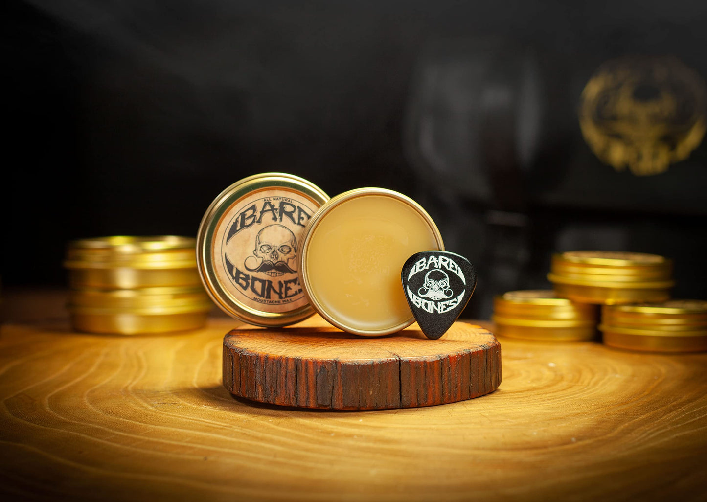 THE VINTAGE GROOMING CO. Bare Bones Medium Hold Mustache Wax and Night Fury Mustache Wax Remover Oil Set