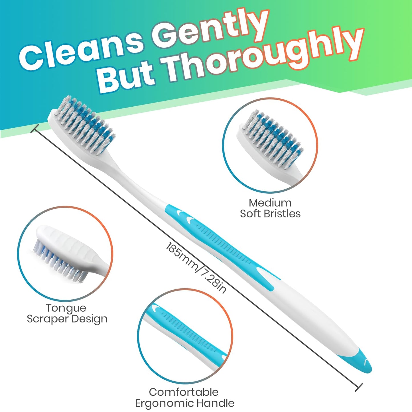 Frekare 100 Pack Individually Wrapped Bulk Toothbrushes for Adults & Kids, Disposable Tooth Brush, Medium Soft Bristles for Travel, Donations, Hotels