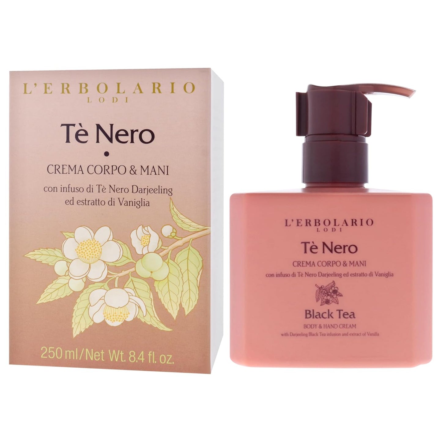 LErbolario Black Tea Body & Hand Cream - Hydrating Unisex Lotion | 8.4 oz