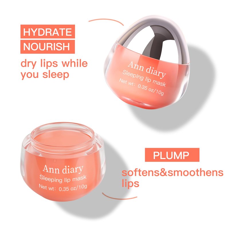 Ann Diary Sleeping Lip Mask: Nourish,Dry Lips,Hydration,Moisturizing for Cracked Lips,Visibly Plumps & Softens, Restores Healthy Moisture Balance to Lips,Day Overnight Lip Care Treatment,20G|0.75 oz