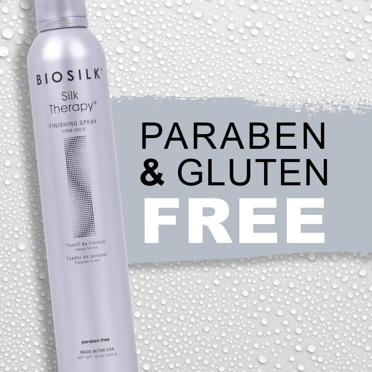 BioSilk Silk Therapy Finishing Spray Firm Hold, Strong-Hold Hairspray for Long-Lasting Styles, Adds Brilliant Shine & Keeps Hair Touchable, Sulfate-Free, Paraben-Free, Cruelty-Free, 10 Oz