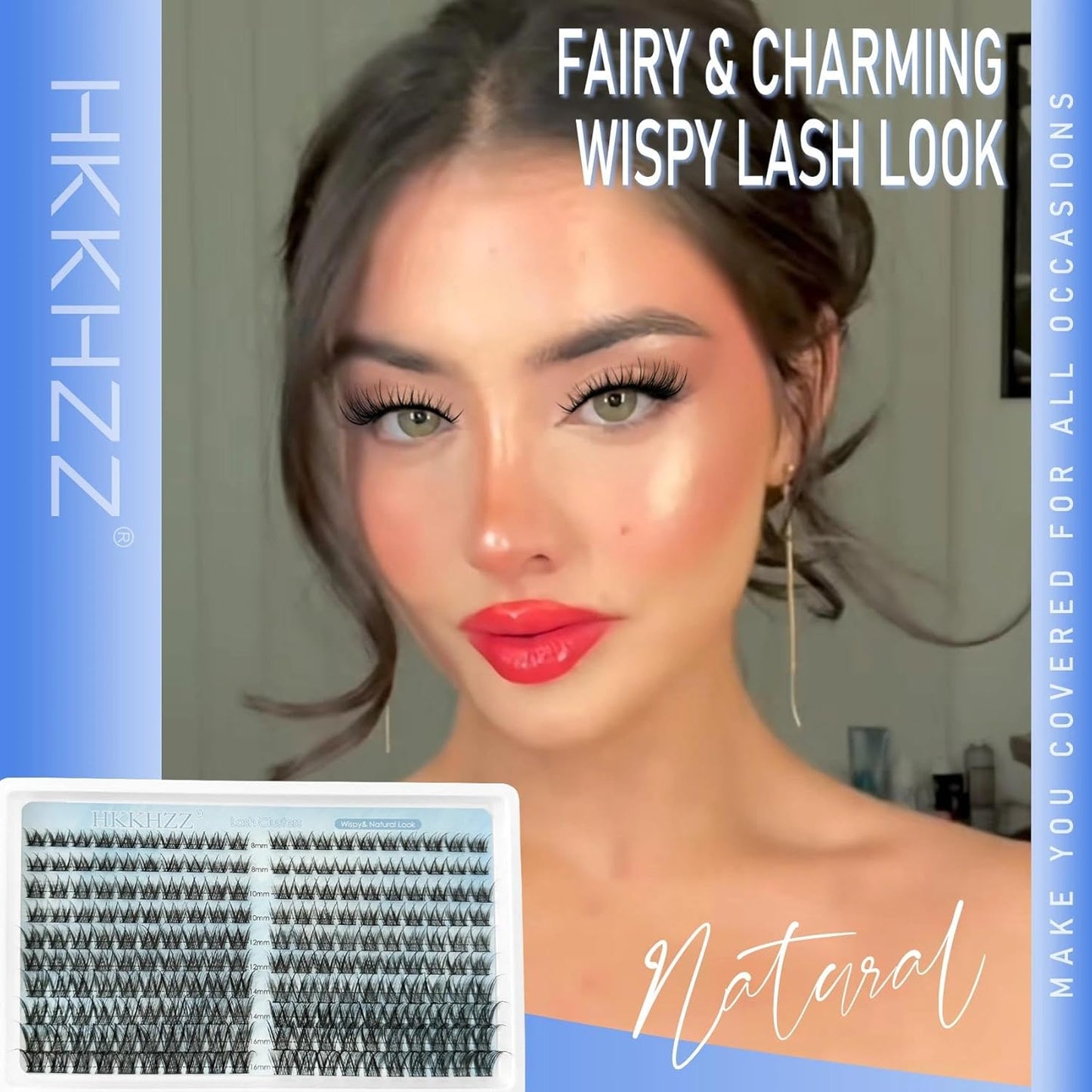 Wispy Lash Clusters - Natural Look Individual DIY Eyelash Extensions | 200 Pcs C Curl 8-16mm Ultra-Thin Soft Band