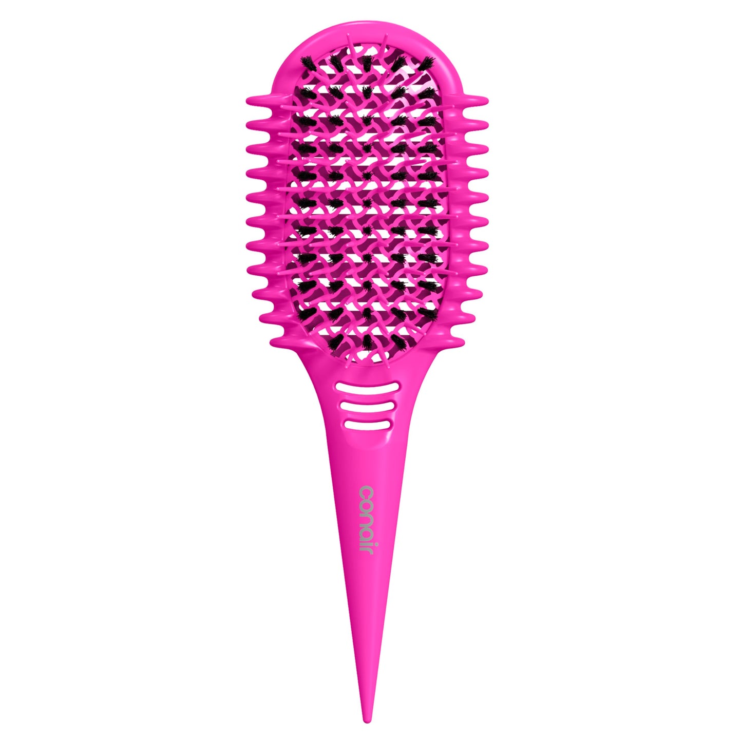Conair Curl Define Pro Detangler Brush for Curly Hair, Dual-Vent Design with Continuous Grooves, Mixed Bristles for Frizz-Free Detangling, Smoothing, and Curl Definition