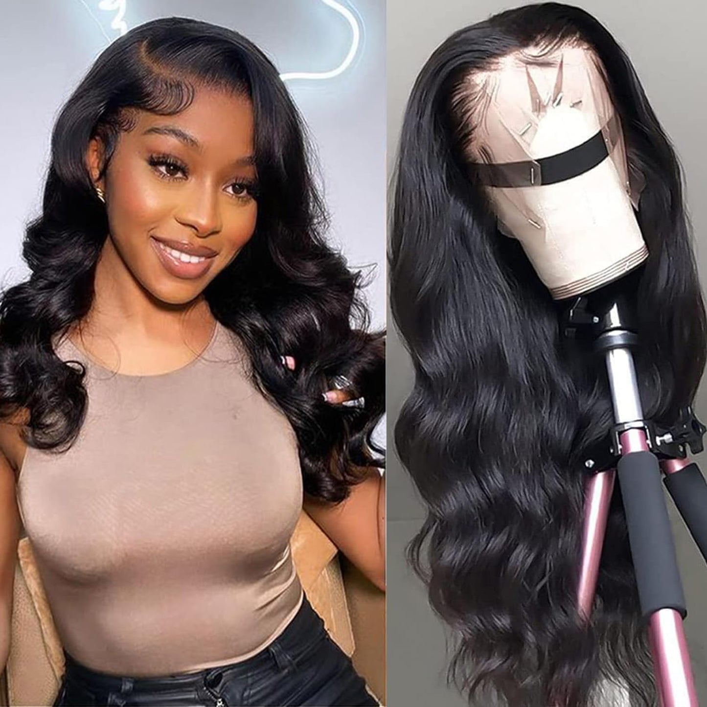 VNFM 8inch Bob Wig Human Hair Short Body Wave Lace Front Wigs Human Hair 13X4 HD Lace Frontal Wig Human Hair Pre Plucked Bob Wigs for Women