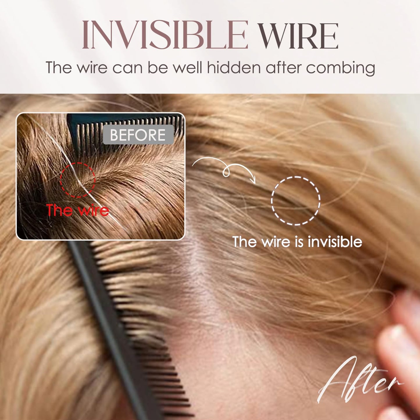 MY-LADY Halo Hair Extensions Real Human Hair for Women Light Brown Clip in Remy Hairpiece with Adjustable Invisible Wire 14 Inch 70G