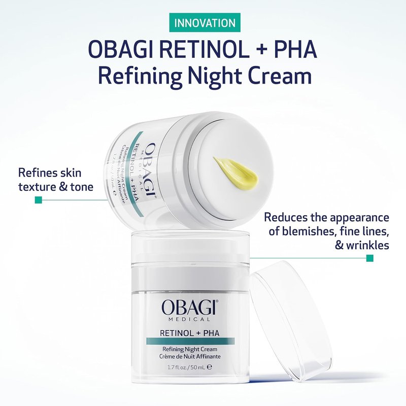 Obagi Medical Retinol + PHA Night Cream - Overnight Anti-Aging Formula for Smoother Skin | 1.7 Oz