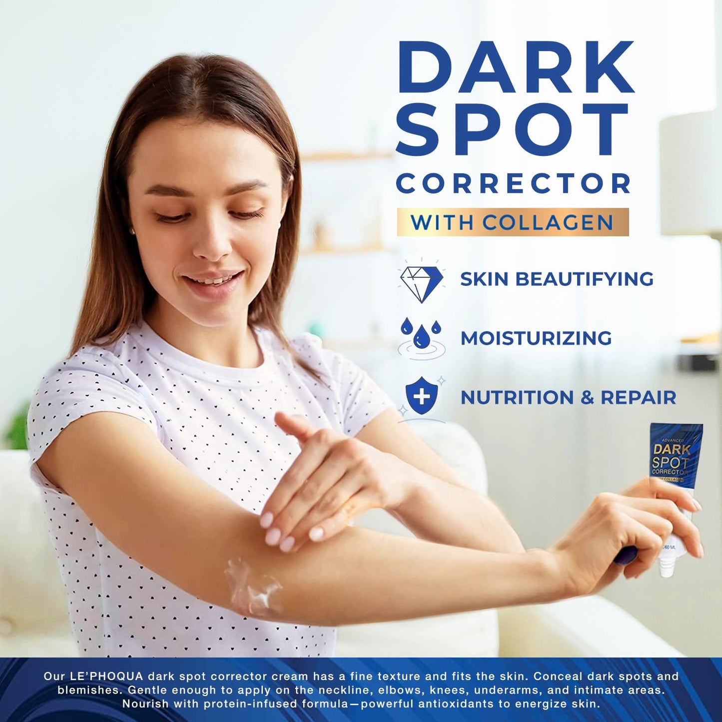 Dark Spot Remover for Face and Body: Corrector for Age, Sun, Freckle, Melasma, Brown Spots - Niacinamide, Vitamin C Formula - Use on Face, Hands, Underarms, Legs - 2 Oz