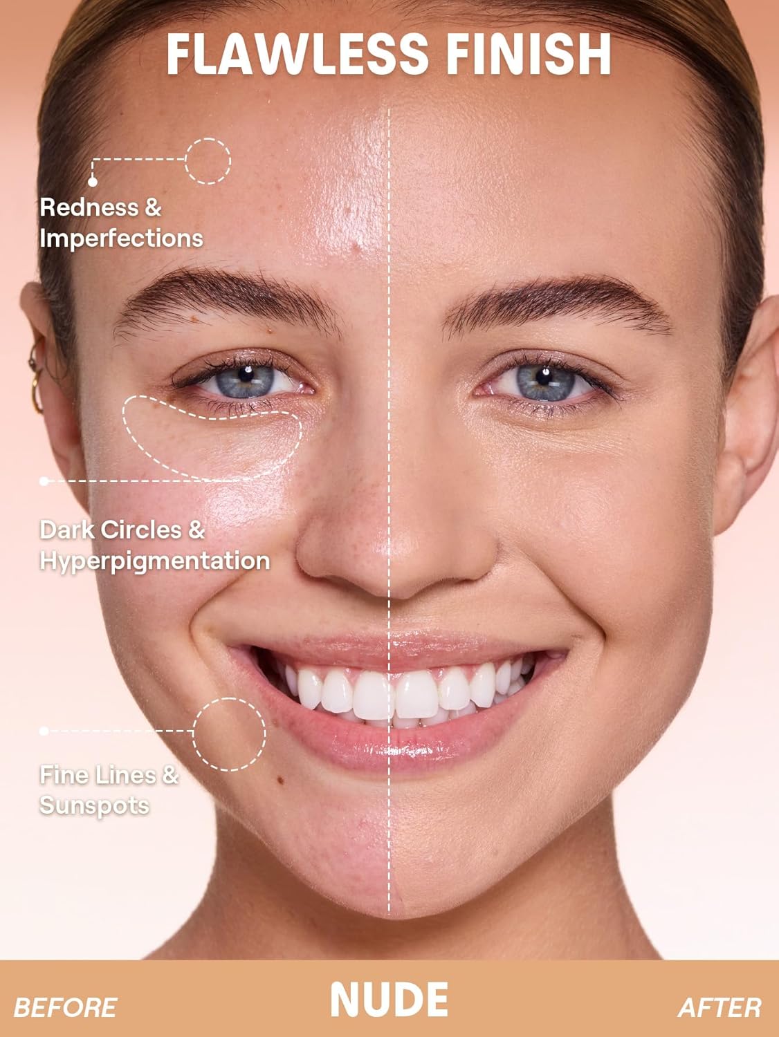 Lock & Go Long-Lasting Cushion Foundation - Soft Matte Waterproof Makeup | Flawless Base in Nude