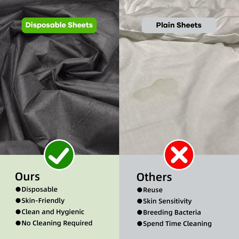 100PCS Large Disposable Massage Table Sheets, 31" X 79" Black Breathable Disposable Bed Sheets for Massage Beauty Salon, SPA Bed Sheets Lash Wax Tattoo Bed Covers, Soft Non Woven Fabric