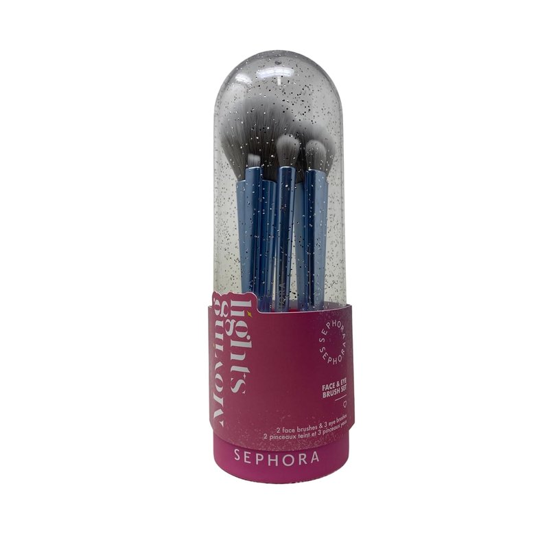 Sephora Favorites Face & Eye Brush Set - 2 Face Brushes & 3 Eye Brushes for Flawless Makeup Application