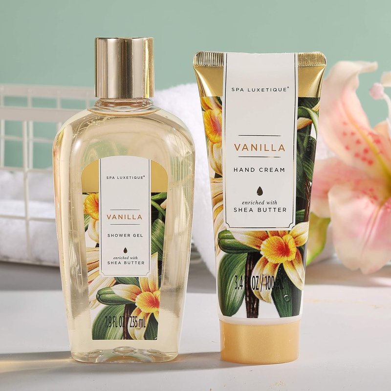 Spa Luxetique Gift Baskets for Women,15 Pcs Vanilla Spa Gifts for Women, Women's Gifts with Bubble Bath, Bath Salt, Bath Bombs, Mothers Day Gifts