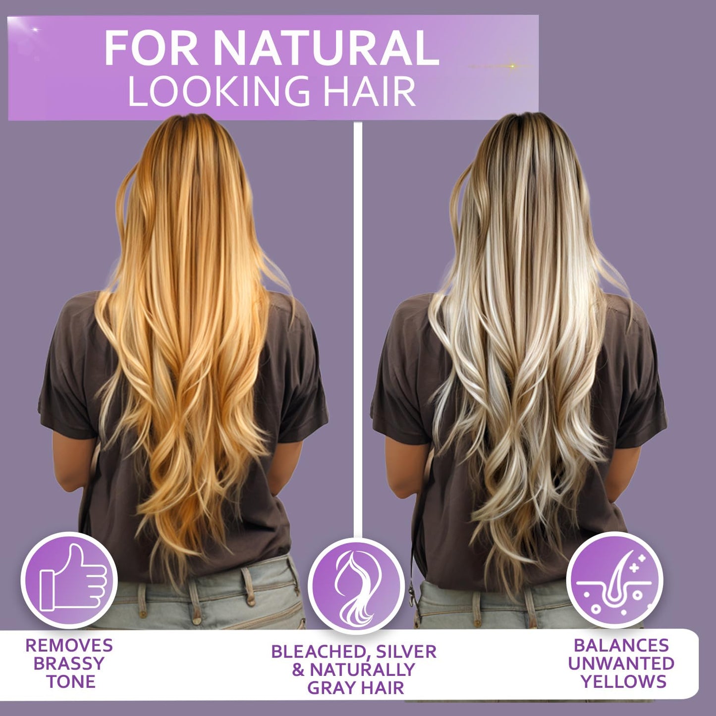 BELLISSO Purple Shampoo and Conditioner Set and Purple Conditioner