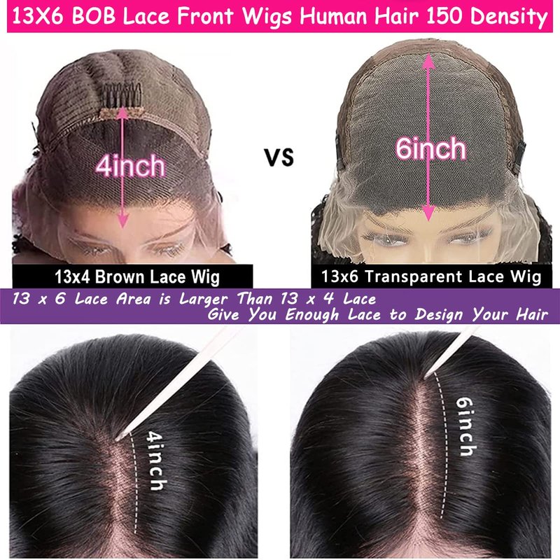 Tascal Bob Wig Human Hair 13x6 Deep Curly Lace Front Wigs Human Hair 180% Density Short Bob Wig Pre Plucked with Baby Hair Glueless Curly Wigs for Black Women(12 Inch)