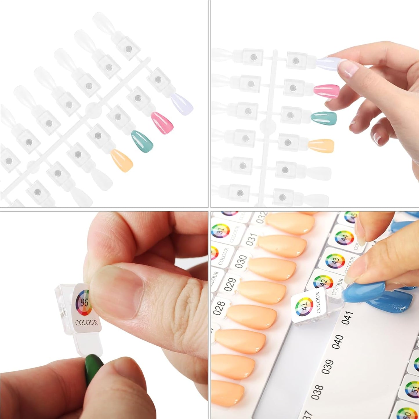 Magnetic Nail Swatch Book - 120 Magnetic Tips & Number Labels | Leather Color Display Book (Pink)