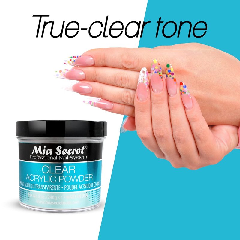 Mia Secret Clear Acrylic Powder - Professional Nail Art | 8oz Size