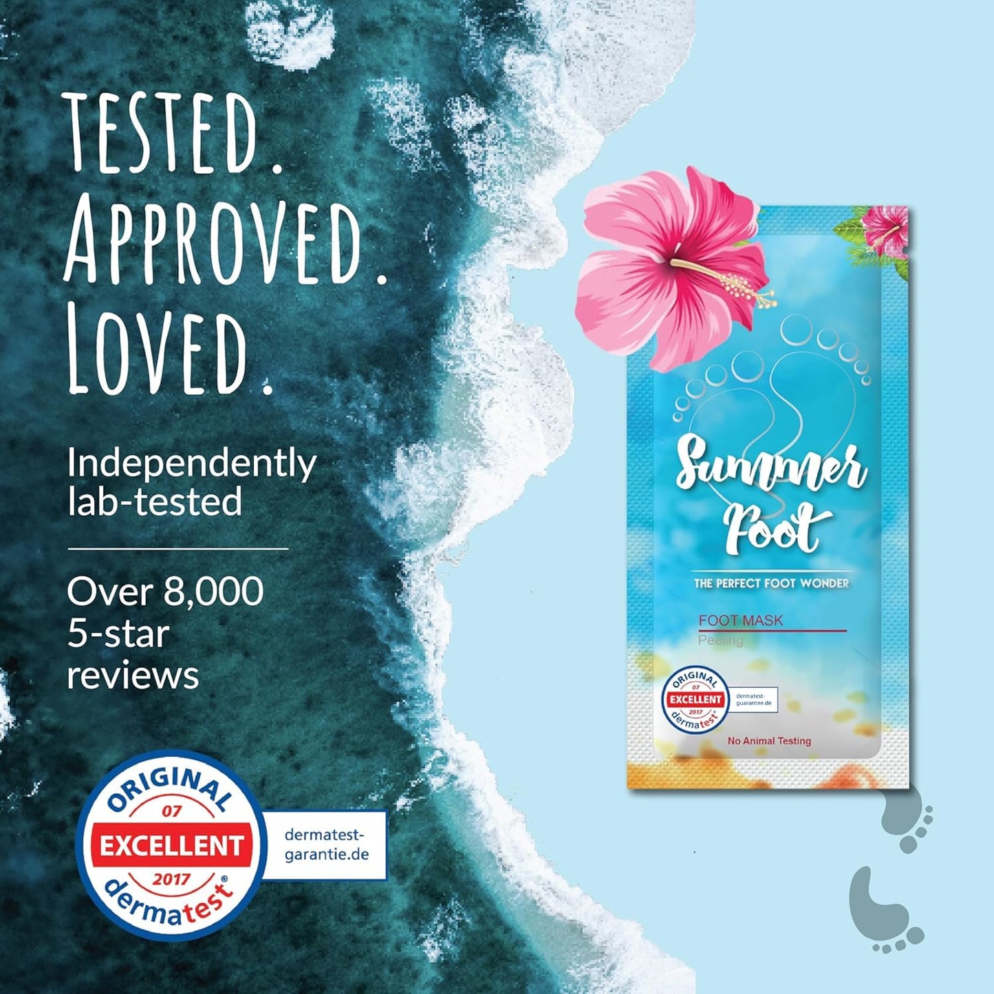 Summer Foot Peeling Mask That Removes Dead Skin - Dermatologically Tested Callus Remover for Dry Cracked Feet - Exfoliating Foot Peel Mask for Baby Soft Feet - Cucumber & Urea Extracts