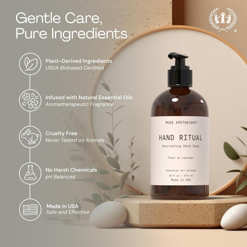 Hand Ritual Aromatic Hand Soap | Nourishing Essential Oils - 16 oz, Coconut + Sandalwood, 3 Pack