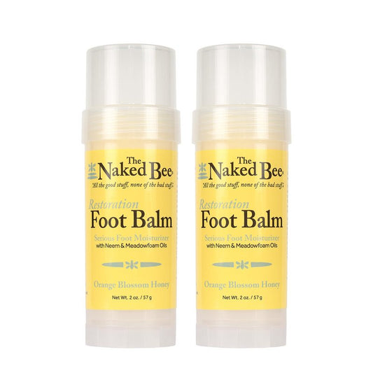 The Naked Bee Orange Blossom Honey Restoration Foot Balm, (2 oz) - 2 Pack