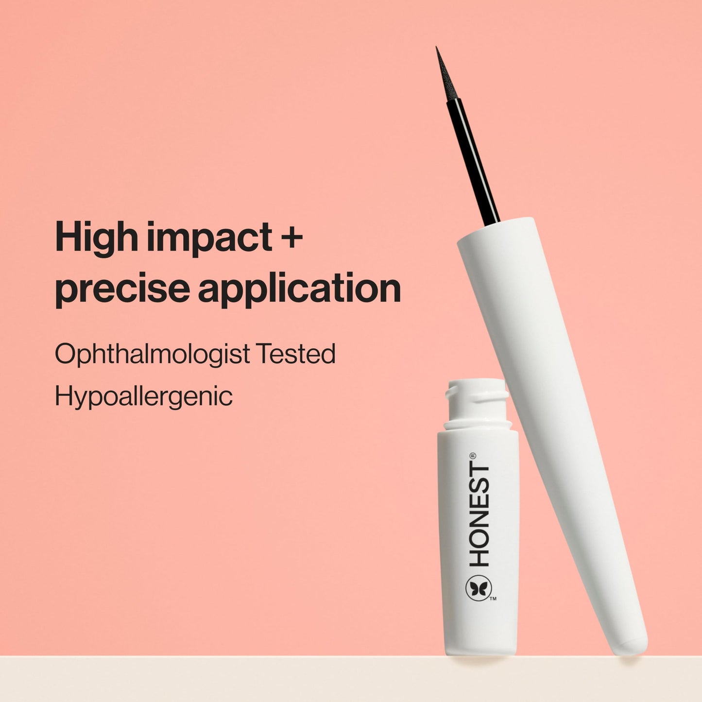 Honest Beauty Longlasting Liquid Eyeliner, Flake Proof, Precise Application, Hypoallergenic, Vegan, Cruelty-Free, Black, 0.58 fl oz
