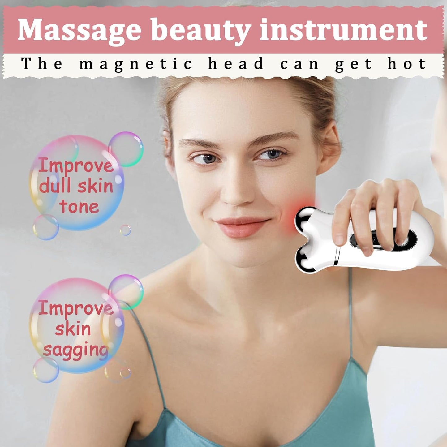 Microcurrent Face Device - USB Facial Shaping Tool for Wrinkle Removal & Anti-Aging | Mini Face Lift Device (White)