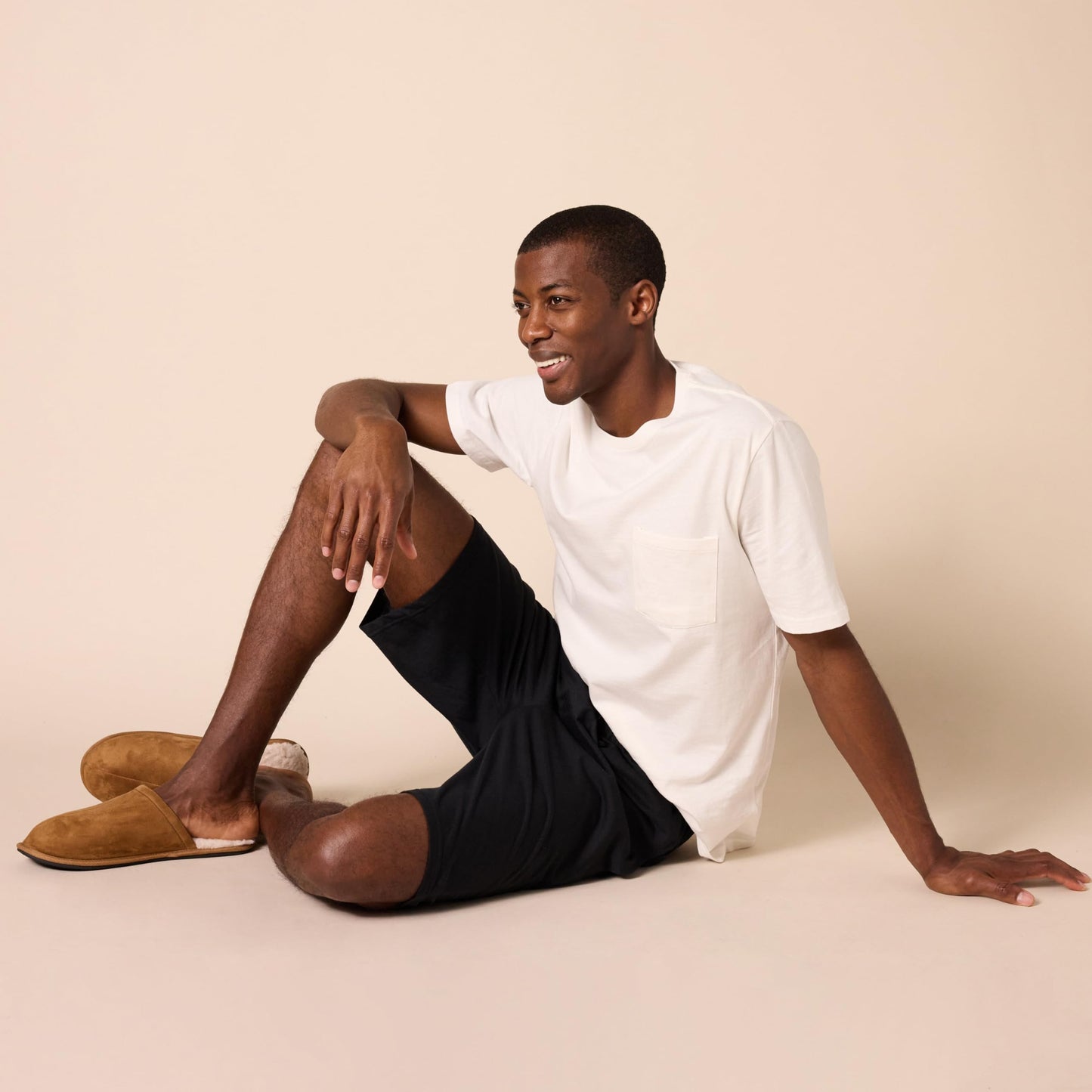 Amazon Essentials Men's 9" Knit Pajama Shorts with Drawstring, Elastic Waistband (Available in Big & Tall), Black, Medium