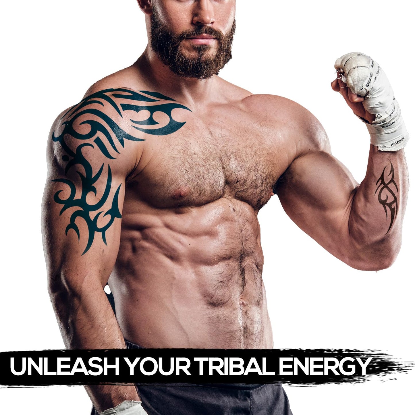 6-Sheet Large Temporary Tattoos for Men Adults Women – Waterproof Fake Tattoos with Chest Arm Shoulder Tribal Designs – Realistic Big Body Art for Parties and Cosplay