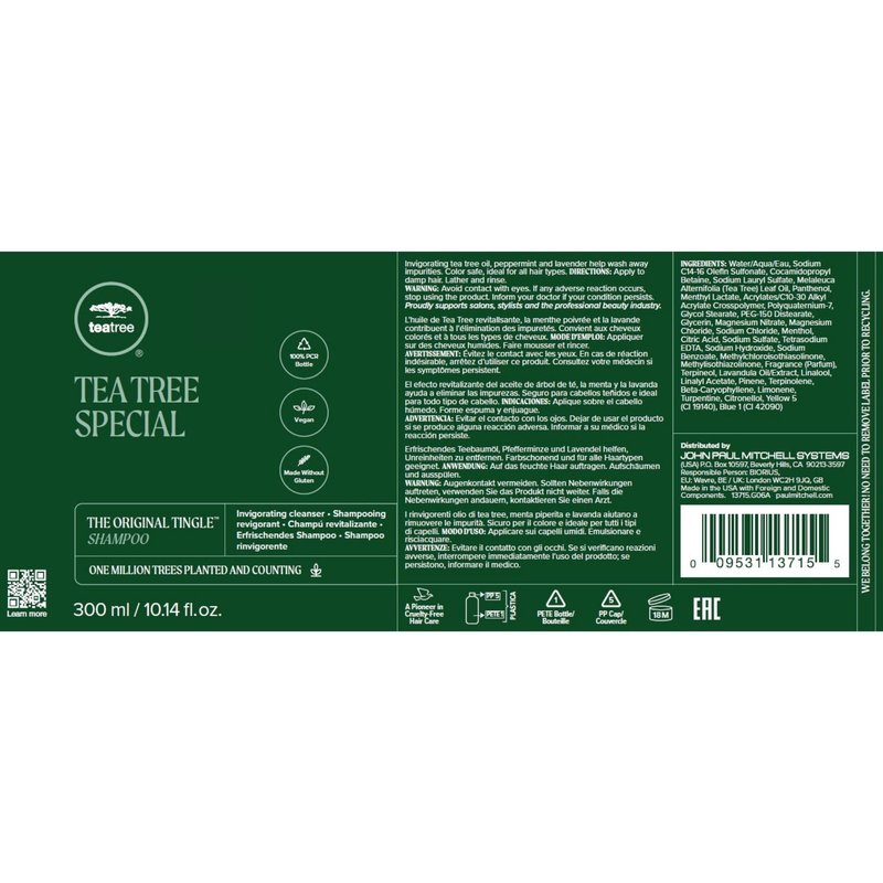 Tea Tree Special Shampoo + Lemon Sage Thickening Conditioner, Builds Body + Boosts Volume, For Fine Hair, 10.14 fl.oz.,Set