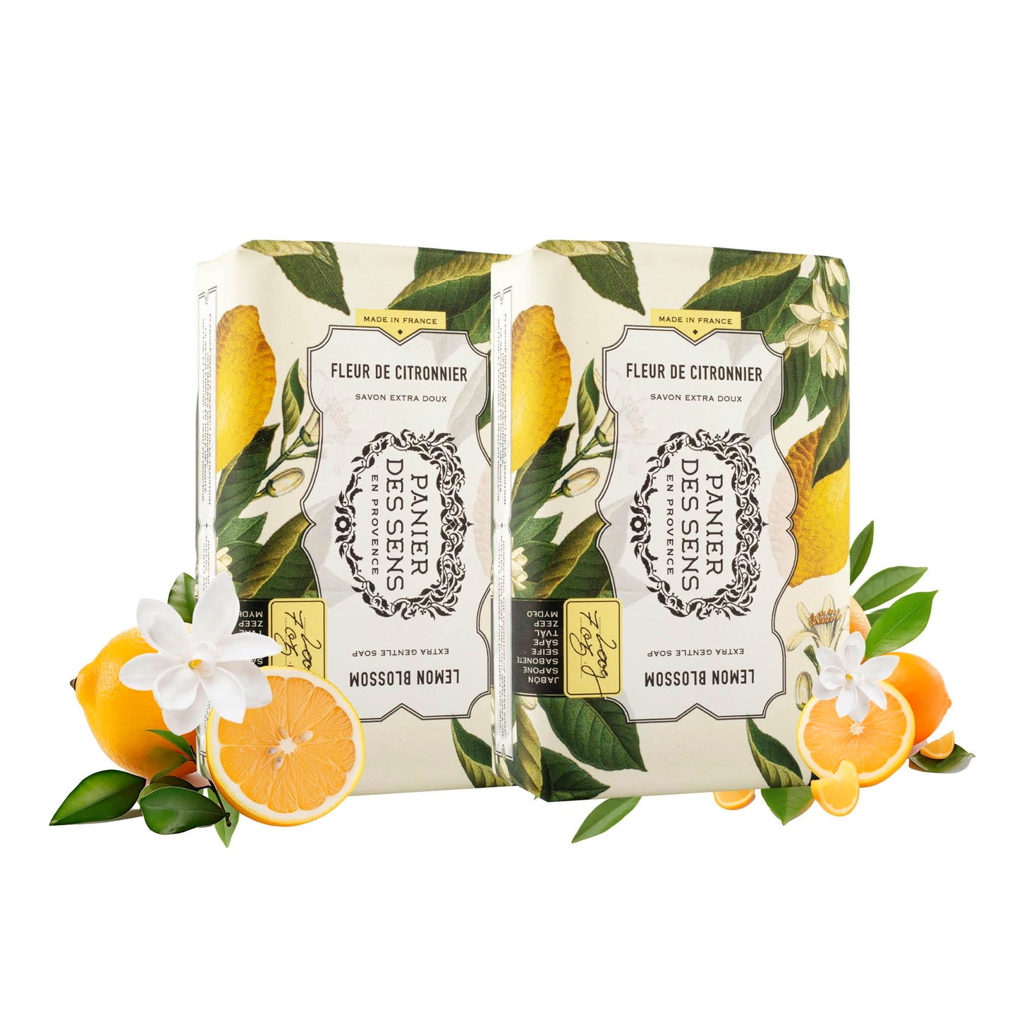 Panier des Sens Lemon Blossom Shea Butter Soap Bar Duo, 2 x 7 oz