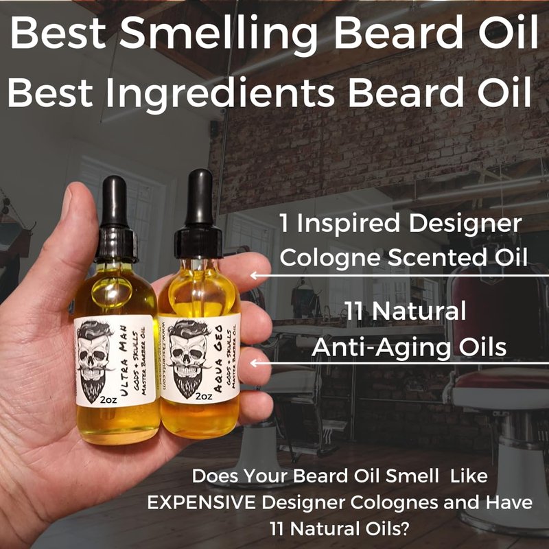3 Bottle Sample Pack 11 Natural Anti-Aging Cologne Scented Beard Oils For All Men, Beard Growth and Conditioner | Dry Flaky Dandruff skin | Oily Skin ( Avintus, Exclusive, Tobacco Vanilla )