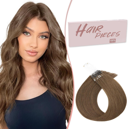 SEGO U Tip Hair Extensions Human Hair, Keratin Bonded & Loop Hair Extensions, K Tip Hot Fusion for Silky Straight Highlights, 1g per Strand, 50 Strands/50g, 16" Medium Brown