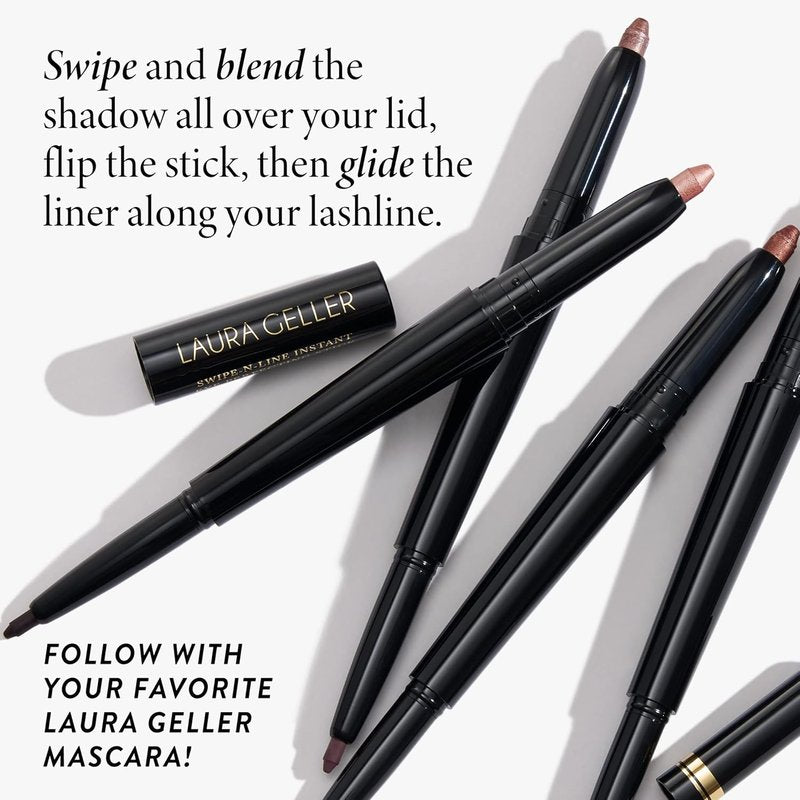 Laura Geller Dual-Ended Eyeshadow & Eyeliner - Glam Smokey Purple/Rich Plum - Waterproof Cream Shadow & Smooth Glide Liner