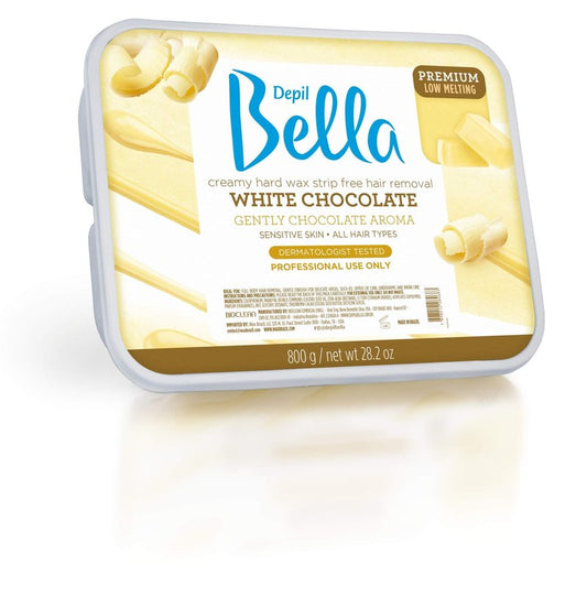 Depil Bella White Chocolate Hair Removal Wax | 28.2oz | High Performance Hard Wax for Sensitive Skin | Elastic and Creamy Texture | Full Body Wax for All Hair and Skin Types