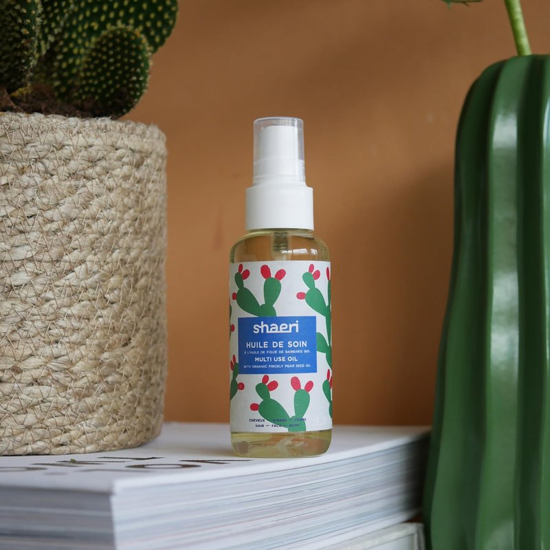SHAERI Multi-Use Care Oil - Hair Oil for Frizzy Hair - Enriched with Sweet Almond, Macadamia Nut, Safflower Seed, Jojoba, and Prickly Pear - 3.4 oz
