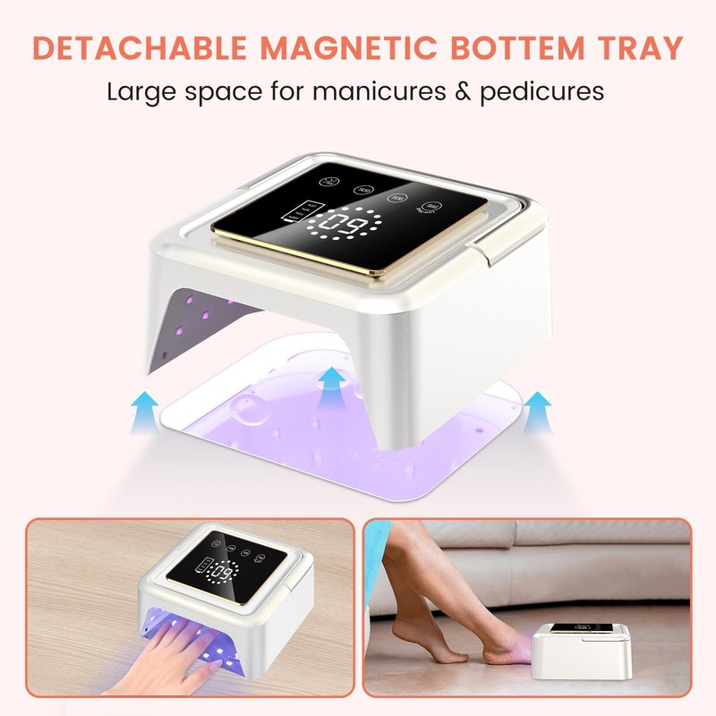 Subay UV Nail Lamp 108W, UV Light for Gel Nail Polish, Cordless LED Nail Lamp with 36 Beads & Touch Display, Nail Light with 4 Timer Mode & Auto Sensor, Fast Curing Nail Dryer for Salon & Home, Purple